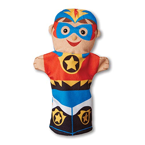 Melissa & Doug Bold Buddies Hand Puppets - The Original (Set of 4, Knight, Pirate, Sheriff, Superhero, Soft Plush, Great Gift for Girls and Boys - Best for 2, 3, 4, 5 and 6 Year Olds)