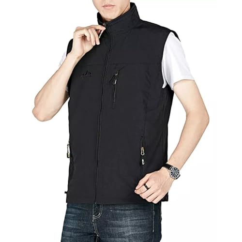 Listado de Chalecos para Hombre los 10 mejores. 47 MYCITY Chaleco Hombre Chaleco Fotografía Casual Outdoor (MX/US, Alfa, 4X-Grande, Regular, Regular, Black)