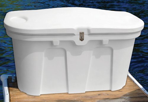 Taylor Made 123650 Stow N  Go Poly Dock and Patio Storage Box - 43  L x 21  W x 36  H, Classic White