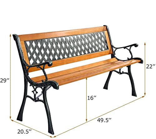 image for Tangkula Outdoor Garden Bench Park Bench, Patio Bench Chair with Cast 