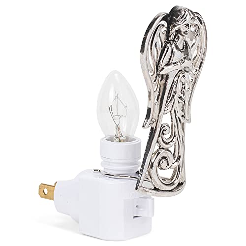Midwest Silver Angel Night Light 7 Watt Electric Zinc Alloy #TOP1