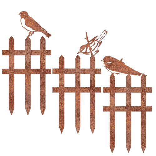 MANOPRANA 3 StüCk rost vögel gartendeko Gartenstecker Rost Rostdeko Gartendeko FüR Garten Terrasse Balkon Oder Blumentopf