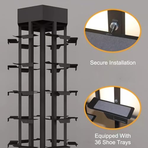 Étagère à chaussures rotative à 6 niveaux meuble rond multifonction
