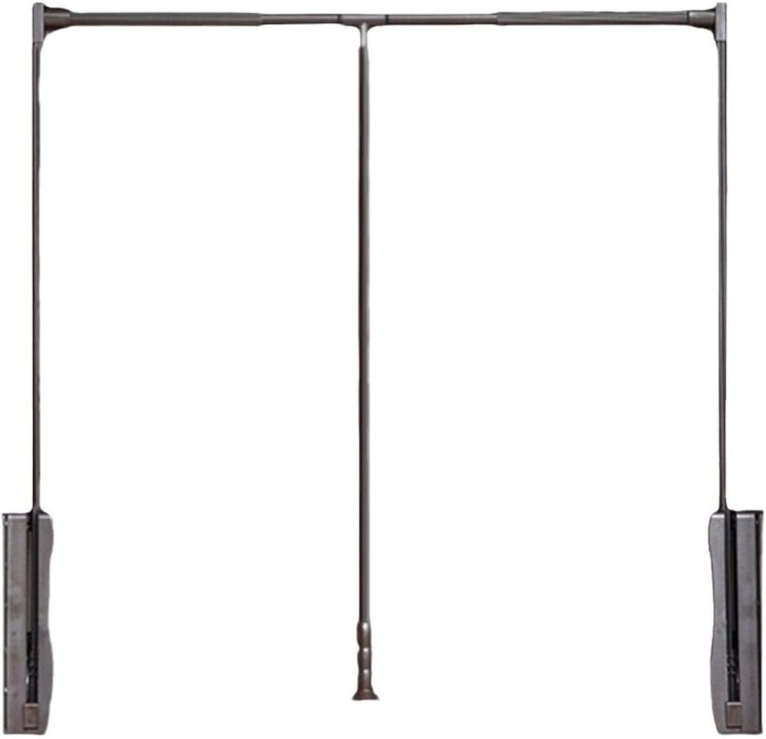 HOWHY Pull Down Closet Rod - Adjustable Side Mounted Closet Rod for Hanging Clothes,Easy to take and store clothes,Fitting width:21.65"~27.55,Black Widths:21.65~27.56