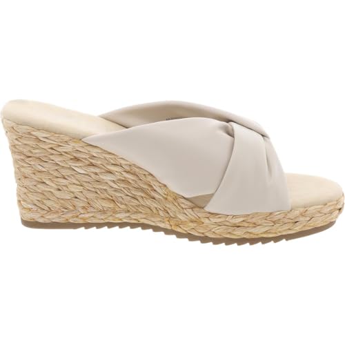 Sandale cage espadrille Anne Klein Winnie écru avec semelle compensée en corde