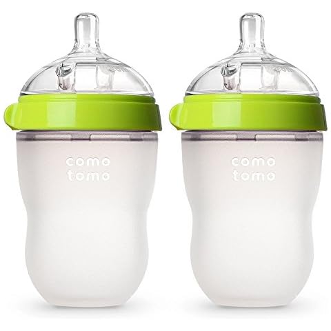 Comotomo Baby Bottle Double Pack, Green, 8oz Cover
