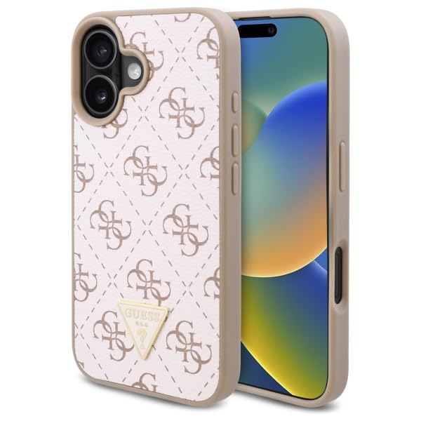 CG Mobile Guess GUHCP16SPG4GPH Coque pour iPhone 16 6,1" Blanc Coque Rigide New 4G Triangle
