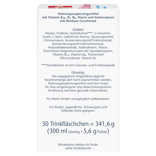 Doppelherz B12 Vita-Energie - Vegan und hochdosiert mit 450 µg Vitamin B12 pro Trinkfläschchen - 30 Trinkfläschchen mit Himbeer-Geschmack