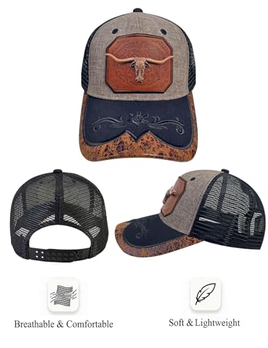 Image of TOPACC Western Trucker Hat for Men Women Cowboy Country Hat Snapback Cap