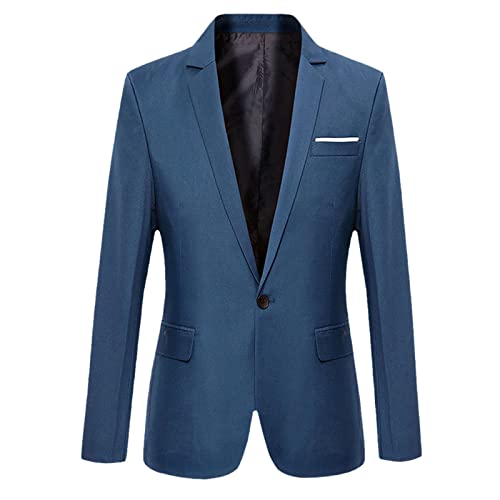 Blazer bleu foncé coupe ajustée grande taille XXXXL pour homme