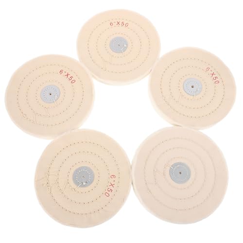 Housoutil 5pcs Cotton Buffing Wheels Versatile Polishing Grinding Tool for Carving