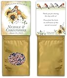 Personalized Custom Wedding Bird Seed Packets Bridal Favors w/Choice of Verse, Wild Bird Seed, Bonbonnieres, Shower Gift, Party Supplies, Keepsake, Sunflower, Robin, Lovebirds, Rustic Garden - Qty 25