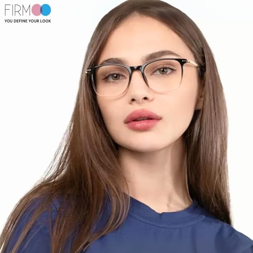Image of Firmoo Blue Light Glasses for Women Men, Reading Glasses 0.0x-3.0x, Ultra Light Square Frame, Premium TR90 & Metal Blend