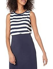 Navy White Placed Stripe