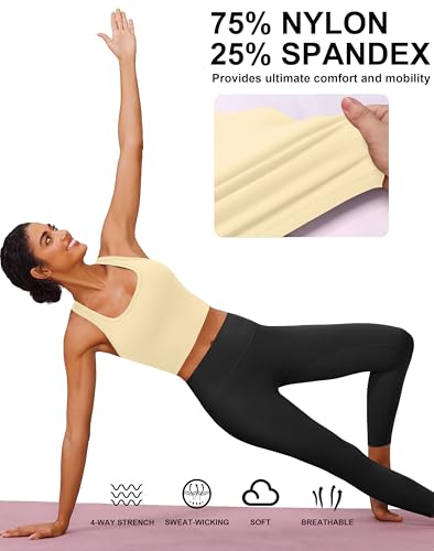 Image of PINSPARK Sports Bra Longline Racerback Tank Tops for Women Padded Workout Yoga Top