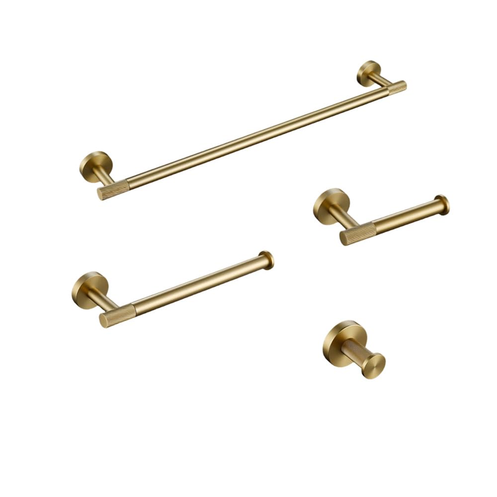 Juego de baño oro cepillado para crear un spa moderno con aro de toallas y portarrollos