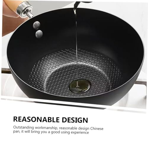 Wok pequeño antiadherente de fondo plano de hierro miniatura 6