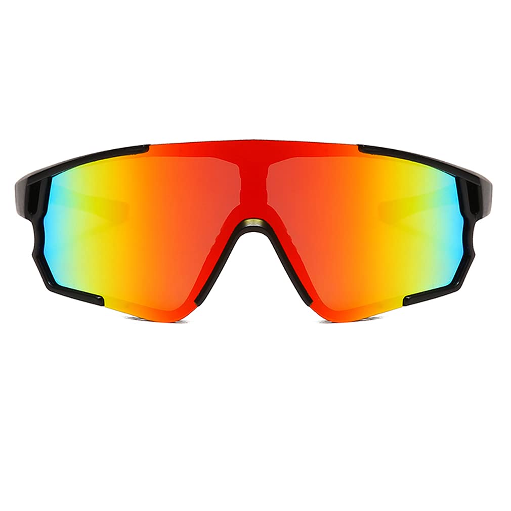 Long Keeper Zonnebril voor heren en dames, gepolariseerd, niet-verblindend, nachtfietsbril, gele kleur, voor autorijden, hardlopen en sport, Shinyblacklegsyellowlens