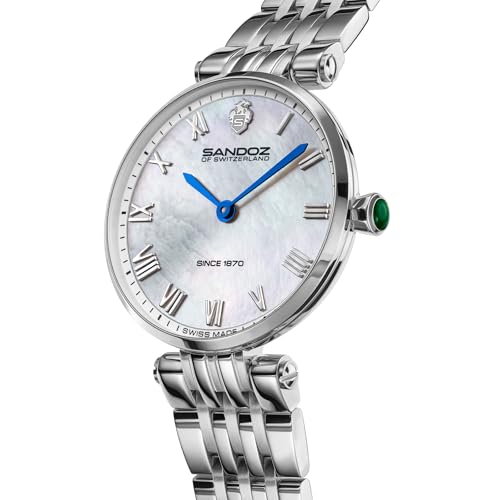 Image of SANDOZ Orangerie Premium Quartz White MOP Dial Swiss Made Watch for Women - SZWLG0001701