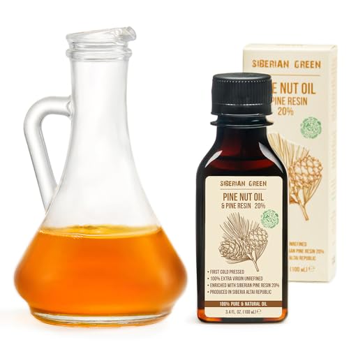 Siberian Pine Nut Oil with Pine Cedar Resin Pure Natural 100% Extra Virgin Cold Pressed 100 ml