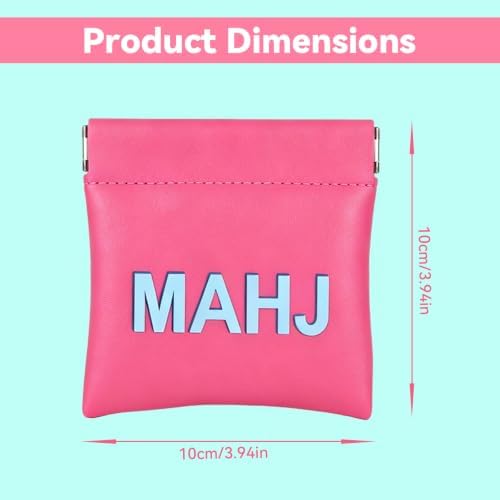 Gosknor Mahjong Dice Bag, Squeeze Mahjong Dice Pouch (Pink and Blue)