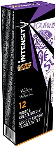 BIC 953034 Intensity Pack of 10 Felt-Tip Pens with Writing Based Ink 0.4 mm Assorted Colours