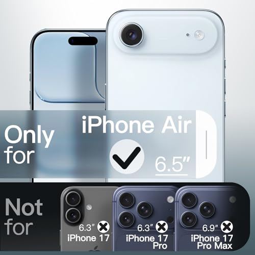 Image of JETech Magnetic Case for iPhone Air Compatible with MagSafe, Translucent Matte Back Slim Minimalist Shockproof Phone Cover, 6.5-Inch Display (Sky Blue)