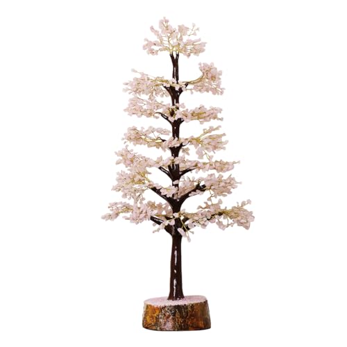 Image of Rose Quartz Crystal Tree (1500 Beads) Home Decor for Living Room & Spiritual Show Pieces | Handmade Gemstone Showpiece for Aesthetic Home Decoration & Gifting | Feng Shui M-Seal Tree