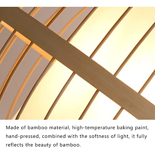 Lampe suspendue E27 en bambou tressé pour un éclairage de salle à manger chic