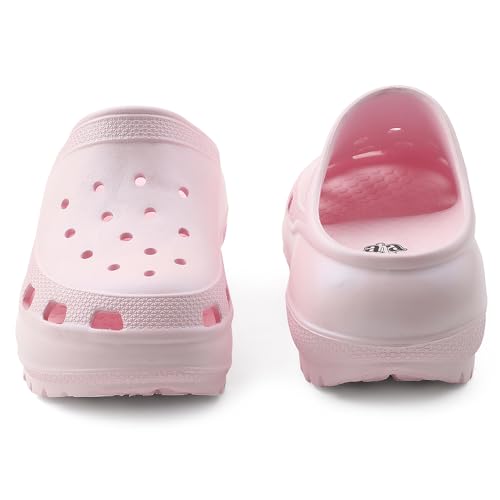 Image of Liberty A-HA Pink & White Clogs for Women - EVA Slip-On, Comfort