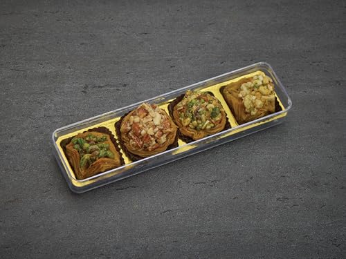 Image of SMOOR SHAUQ Baklava Box 88g | Pieces of 4 Artisanal Turkish Delight | Assorted Sweets | Perfect for Wedding, Birthday, Anniversary, Gifting & Snacking