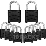 SEPOX 10PCS 2.2' Heavy Duty Weatherproof Combination Padlock, 4 Digital Large Outdoor Lock, High Security Aluminum Lock Body, Uncuttable Shackle, Suitable for Warehouse, Home, School, Gate, Garden
