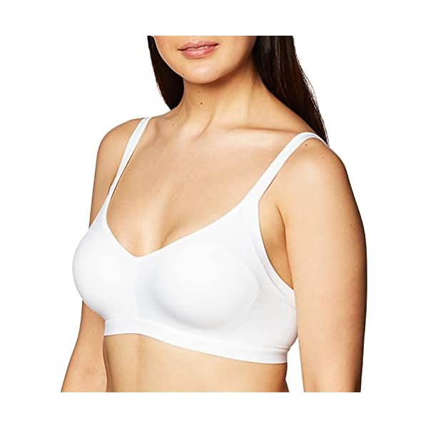 Warner's womens Blissful Benefits Underarm-smoothing With Seamless Stretch Wireless Lightly Lined Comfort Rm3911 T Shirt Bra, White, Large US
