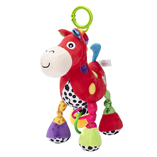 Wisplye Bébé Jouet Poussette, Peluche Bébé à Clip pour Poussette, Hochet Suspendu Jouets Animales avec Musique, Jouet D'Éveil Éducatif pour Garçons Fille Cadeau de Naissance 6 Mois+ Cover