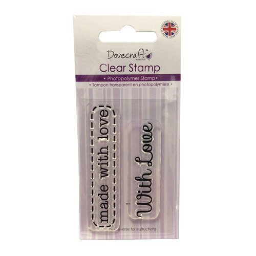 Dovecraft Clear Photopolymer Stamp Assorted HANDMADE with love Handmade by (made with love) by Dovecraft