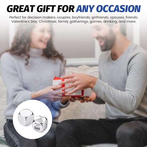 Realand Leere Würfel für Lasergravur, 18 mm, 6-seitig, gravierbar, Metall, Edelstahl, individuelle Entscheidungswürfel, Rohlinge für Spiele, Essen, Entscheidung, Date, Nacht, Paare, Geschenke, Party