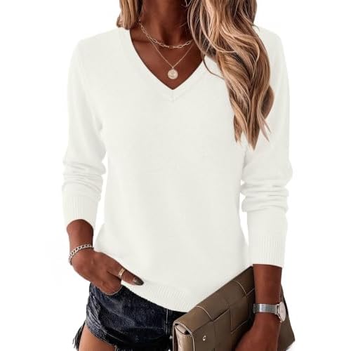 LOMON Womens Wool Blend Sweaters Long Sleeve Tops 