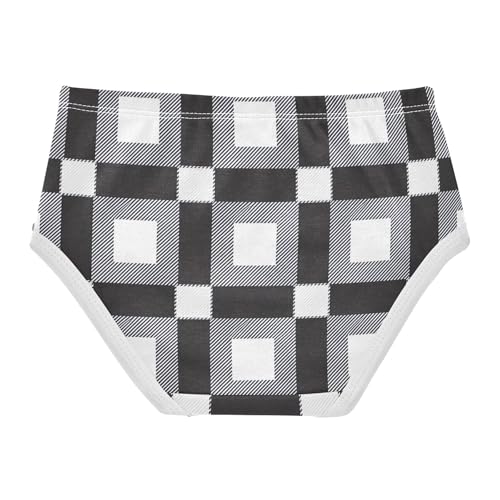 Cotton Girls Underwear Toddler Classic Black White Buffalo Plaid Cute Panties Girl Animal Briefs Girls Undies 2t2