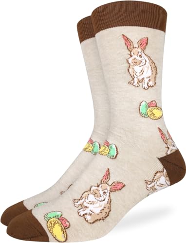 Good Luck Sock Mens Easter Bunny Eggs Socks Adult Shoe Size 7-12