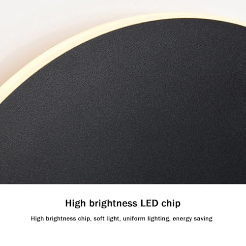 Luz de pared pasillo con diseño orbicular negro para ambientes modernos 4