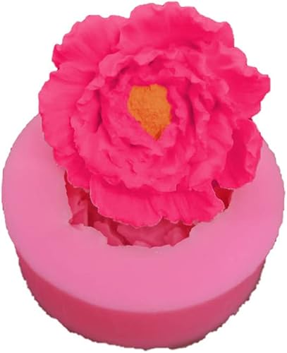 Miniatura 5 de Moldes de silicona para jabón de peonía, 2 piezas, moldes de velas de peonías, molde de arcilla, fondant, chocolate, pastel, caramelo, hornear,