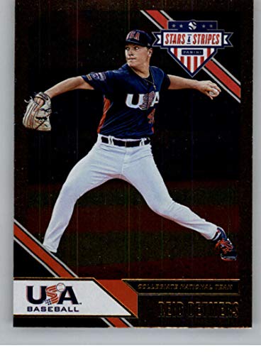 2020 Panini USA Stars and Stripes Longevity Retail Base Baseball #3 Reid Detmers USA Baseball Collegiate National Team Official Trading Card From Panini USA America
