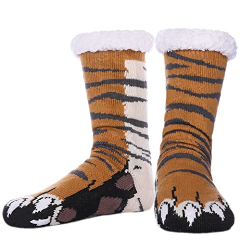 SDBING Mens Slipper Socks with Grippers Winter Warm Cozy Thick Fuzzy Indoor Fluffy Home Socks