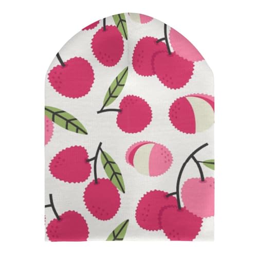 Fruit of Lychee Pattern Kids Beanie Hat for for Girls Boys Children Cap Winter Knitted Chemo Cancer Headwear Accessories Gifts Decoration Black3