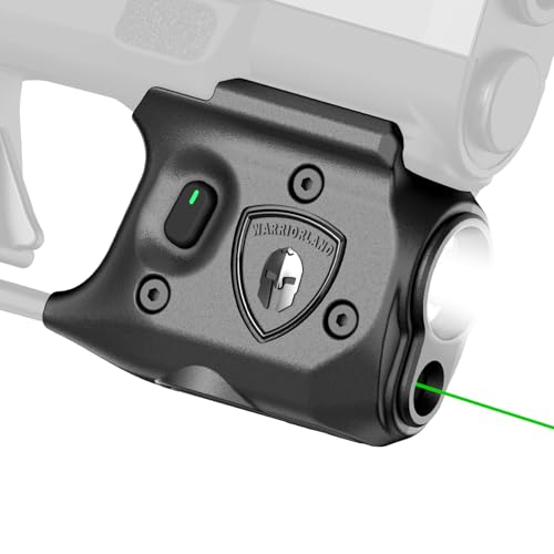 WARRIORLAND Pistol Light Laser Combo, Compatible with Springfield Hellcat, Not Fits Hellcat Pro, Compact Trigger Mounted Tactical 150-Lumen LED & Green Laser Light, Power Indicator, SLL-118G