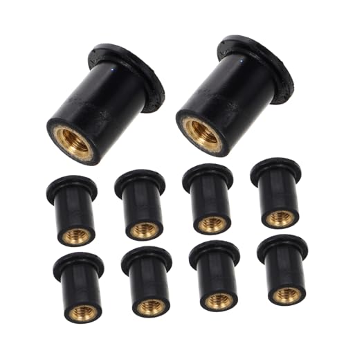 Cabilock Set of 10 Motorcycle Windscreen Well Nuts Small Nuts for Brass Inserts Easy Installation
