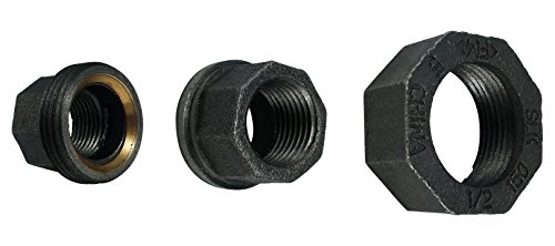 Ldr Pipe Décor Industrial Steel Grey 1/2-Inch Union Fittings (2-Pack) #TOP3