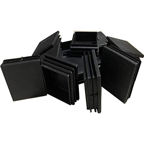 Image of Square Tubing Plug Cap 4 Inch, Plastic Plugs (100mm x 100mm) 4Pcs, Tubing End Cap Chair Glide Insert Finishing Plug, Black