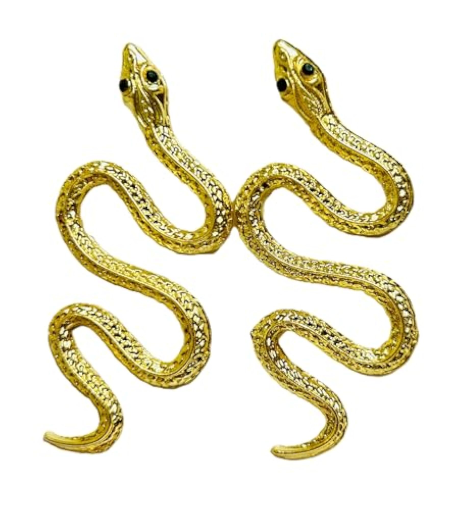 Women's Golden Viper Snake Statement Dangle Earrings