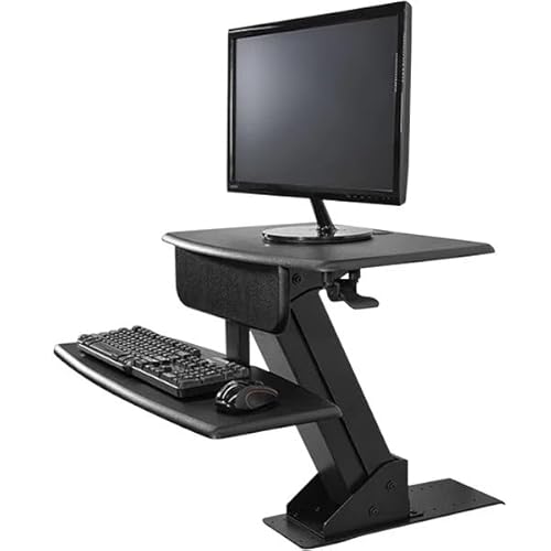 Glownary STS800 Chrome Adjustable Sit-Stand Desk Converter